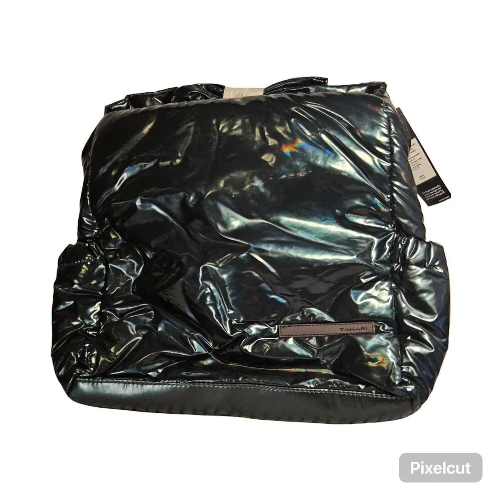 TAHARI Peacock Hobo Bardot Shoulder Bag Iridescent Forest Green $89 MSRP NWT